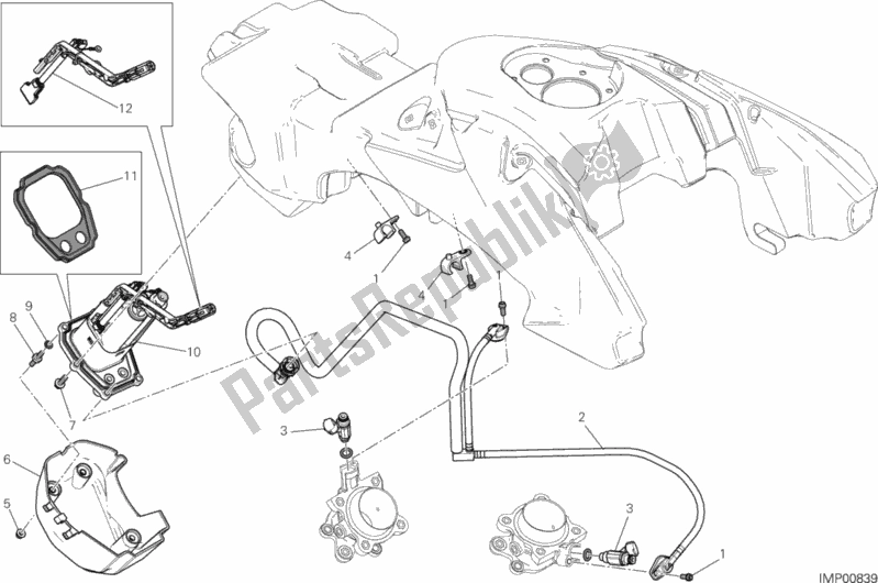 Todas as partes de Sistema De Combustível do Ducati Hypermotard SP USA 821 2015